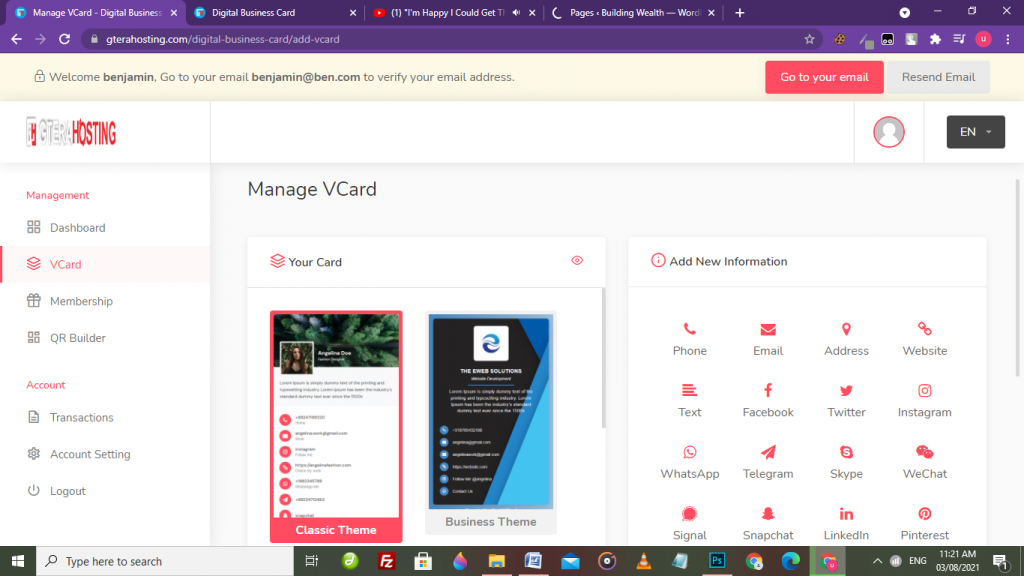 vcard builder