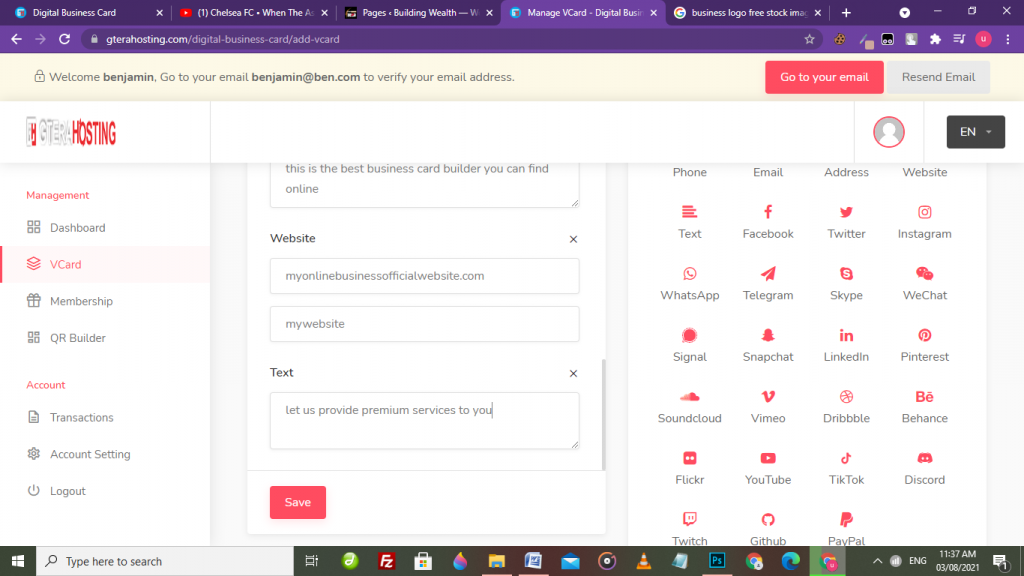 using the widgets
