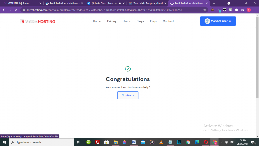gterahosting digital portfolio builder