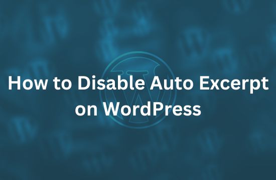 How to Disable Auto Excerpt on WordPress in Just a Few Steps